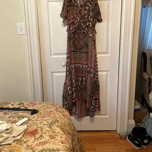 Floral Ruffle High Low Maxi Dress